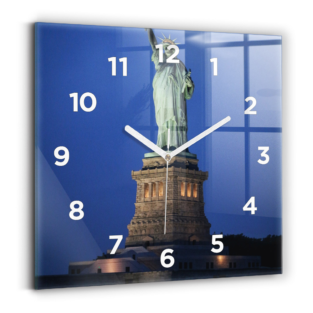 Ceas perete din sticlă pătrat Statuia Libertății New York
