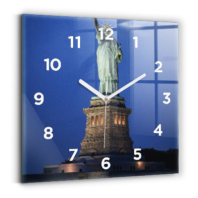 Ceas perete din sticlă pătrat Statuia Libertății New York
