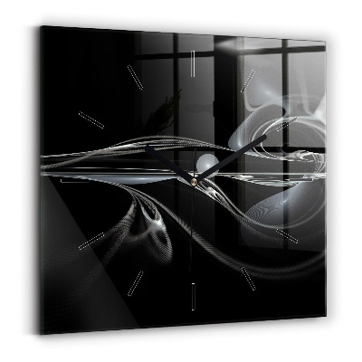 Ceas pătrat de perete din sticlă Fum abstract