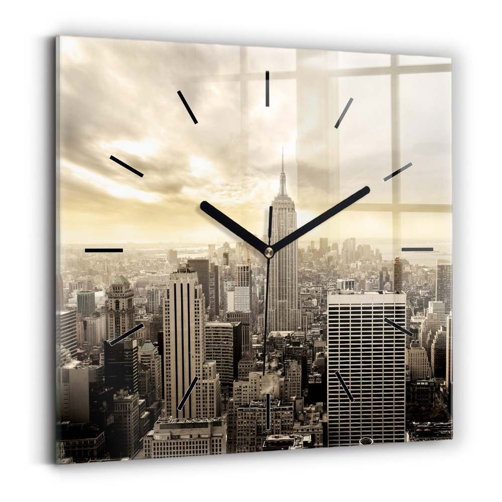 Ceas perete din sticlă pătrat Turnuri din New York
