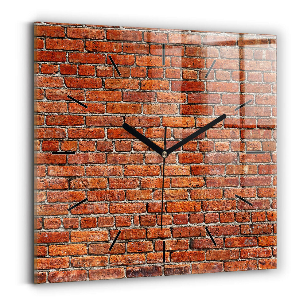 Ceas perete din sticlă pătrat Zid vechi de cărămidă