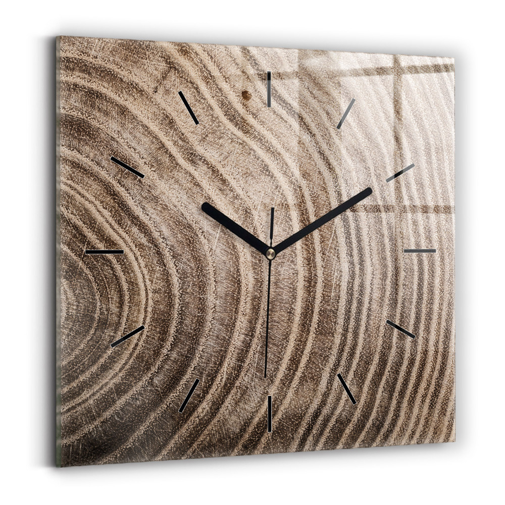 Ceas din sticlă pătrat Trunchi de copac