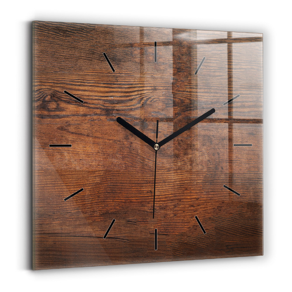 Ceas din sticlă pătrat Lemn vechi