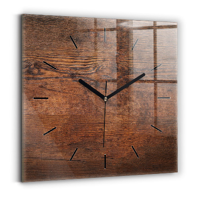 Ceas din sticlă pătrat Lemn vechi