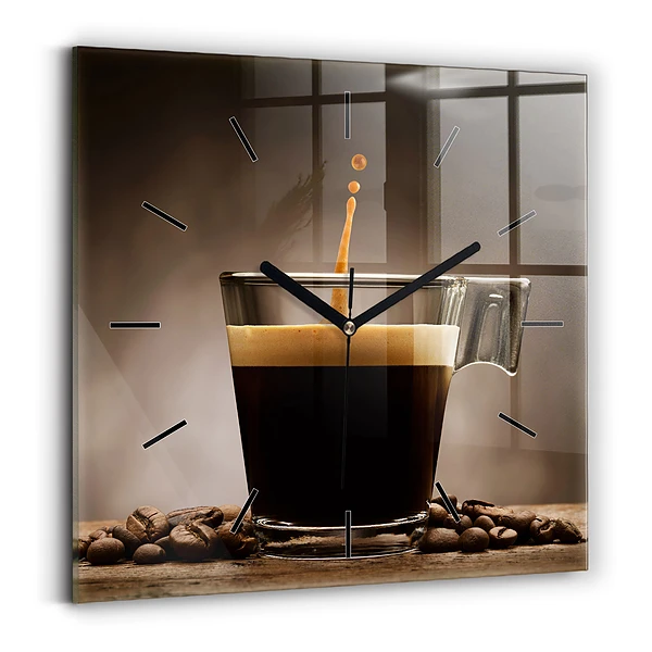 Ceas din sticlă pătrat ceașcă de cafea