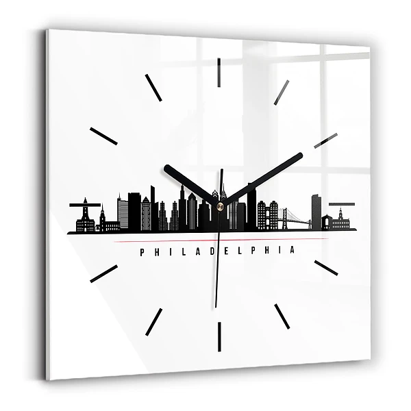 Ceas din sticlă pătrat ilustrație Philadelphia