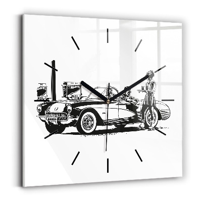 Ceas din sticlă pătrat Ilustrație retro