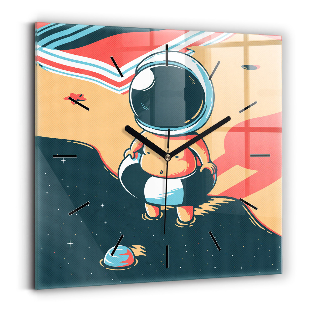 Ceas pătrat de perete din sticlă Imaginația copiilor