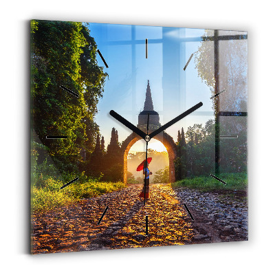 Ceas pătrat de perete din sticlă Parcul Surat Thani Thailanda