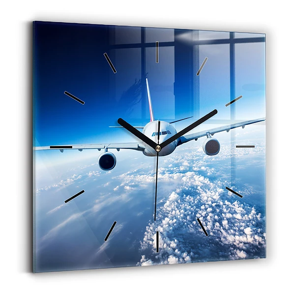 Ceas din sticlă pătrat Cloud Plane