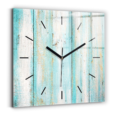 Ceas pătrat de perete din sticlă Placi albastre