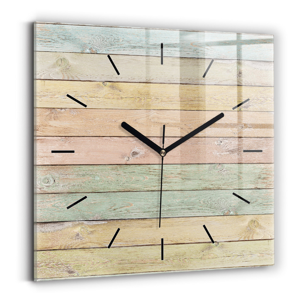 Ceas din sticlă pătrat Plăci colorate