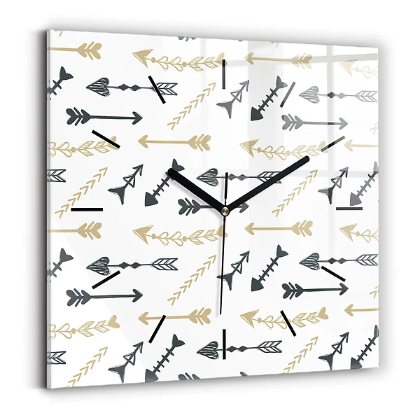 Ceas de sticlă pe perete pătrat Model geometric hipster