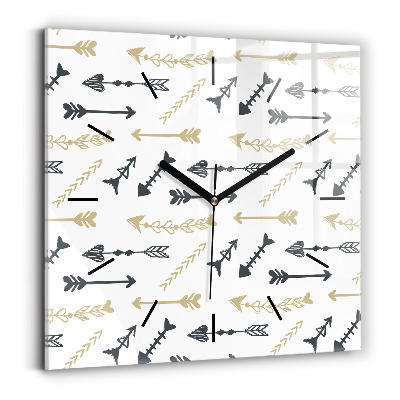 Ceas de sticlă pe perete pătrat Model geometric hipster