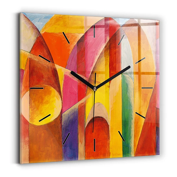 Ceas din sticlă pătrat Artă Decorație Abstracție