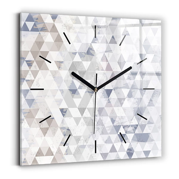 Ceas perete din sticlă pătrat Model geometric