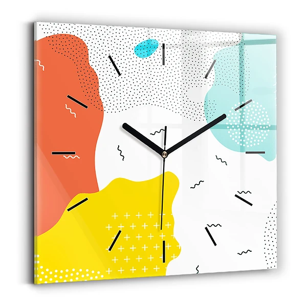 Ceas pătrat de perete din sticlă Abstracția POP