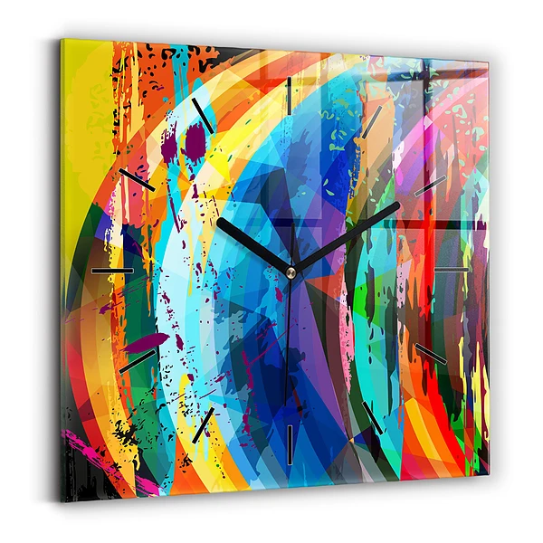 Ceas perete din sticlă pătrat Fundal abstract