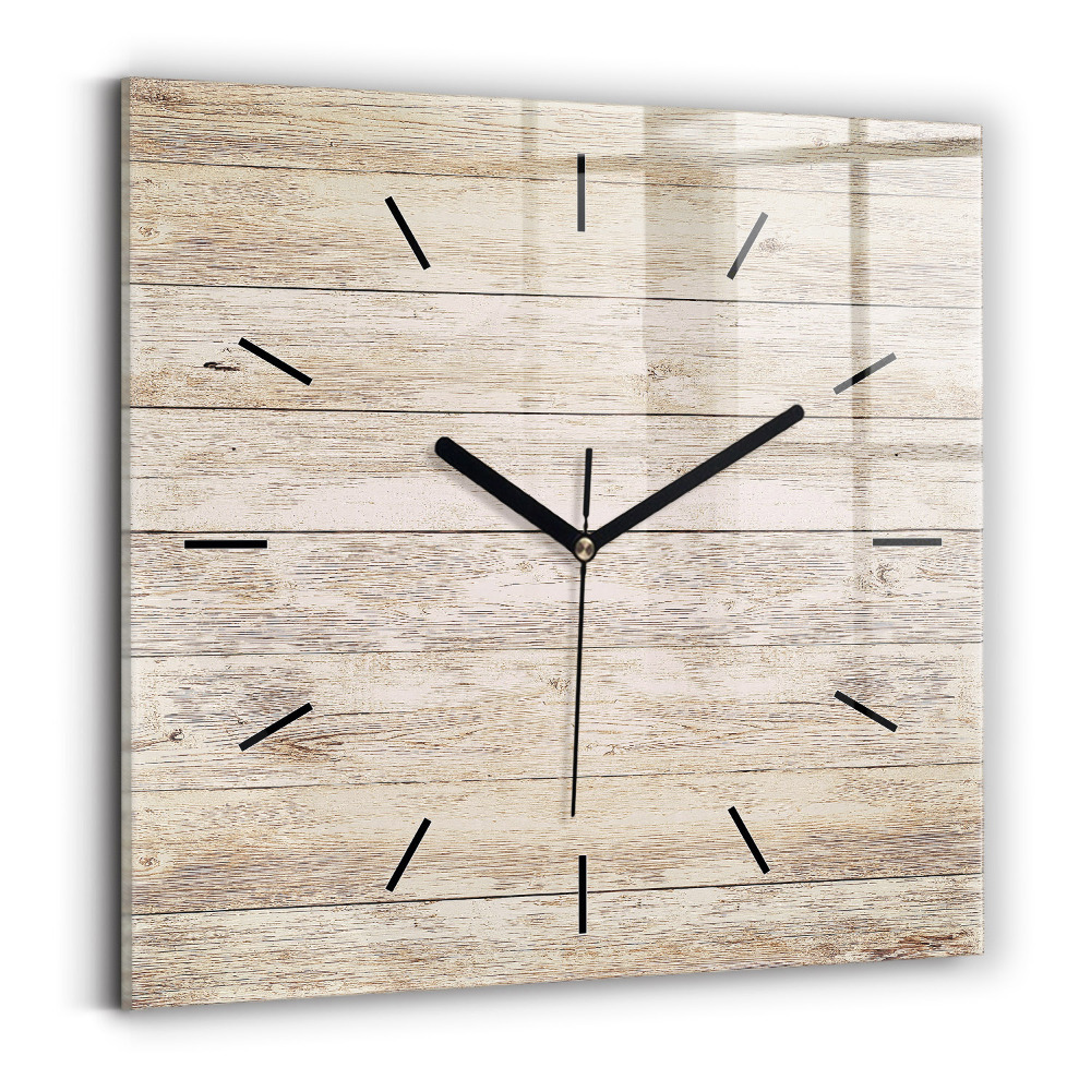 Ceas din sticlă pătrat Panouri din lemn