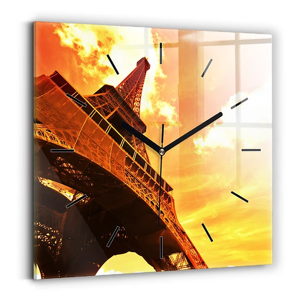 Ceas din sticlă pătrat Turnul Eiffel din Paris
