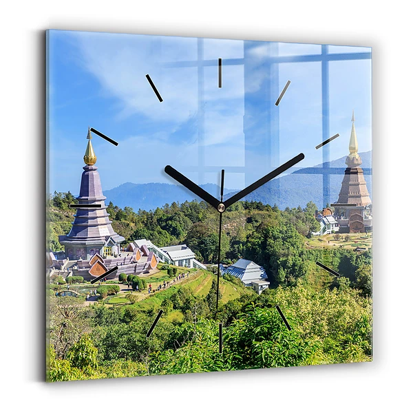 Ceas perete din sticlă pătrat Parcul național Chiang Mai