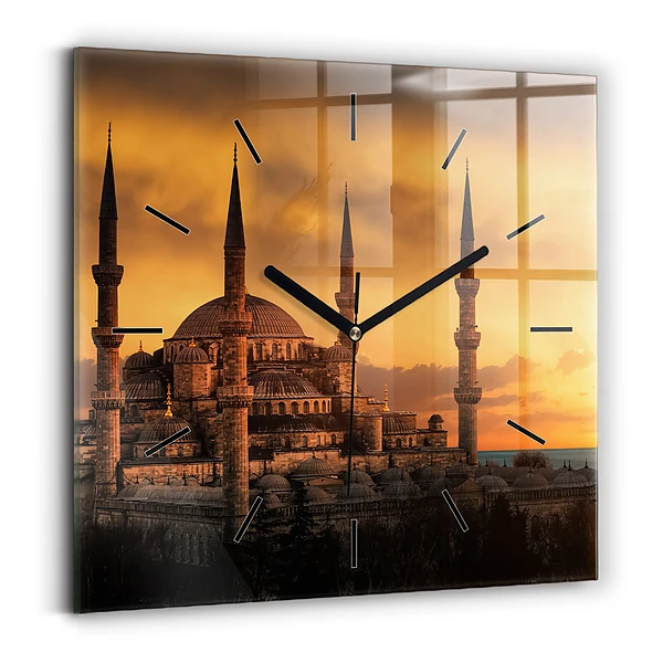 Ceas pătrat de perete din sticlă Moscheea din Istanbul