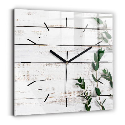 Ceas de sticlă pe perete pătrat Scânduri luminoase din lemn