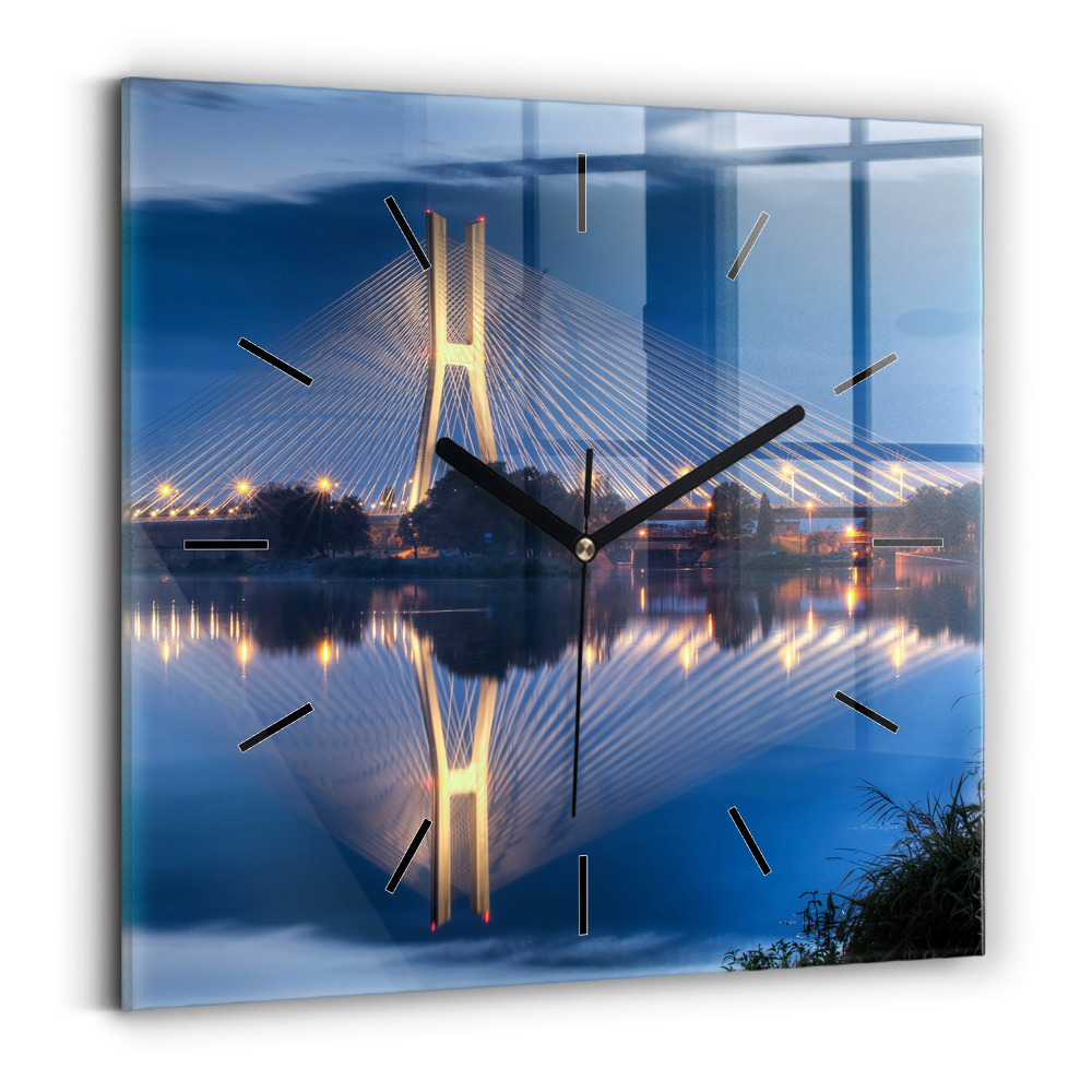 Ceas de sticlă pe perete pătrat Podul Rędziński Wrocław