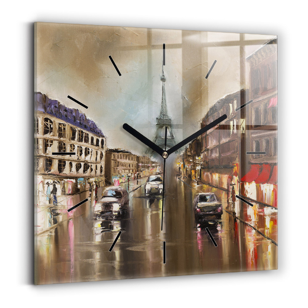 Ceas pătrat de perete din sticlă Arhitectura orașului Paris