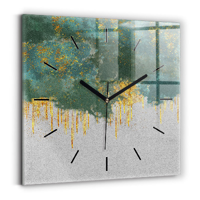 Ceas de sticlă pe perete pătrat Model decorativ