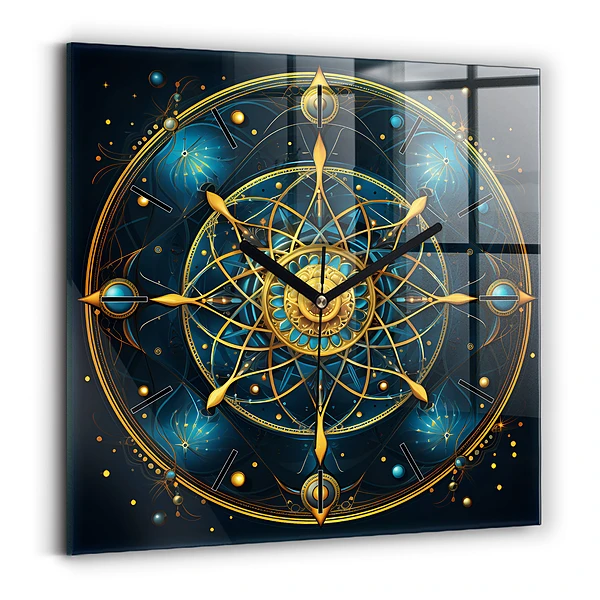 Ceas pătrat de perete din sticlă Ceas horoscop