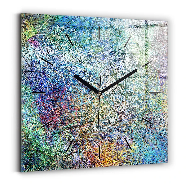 Ceas de sticlă pe perete pătrat Abstracția - Emoții
