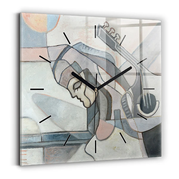 Ceas de sticlă pe perete pătrat Pictura abstracta