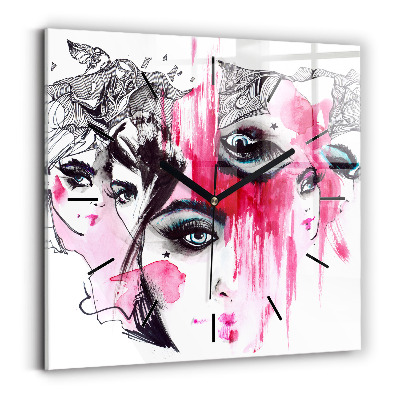 Ceas din sticlă pătrat Multe fețe ale abstracției