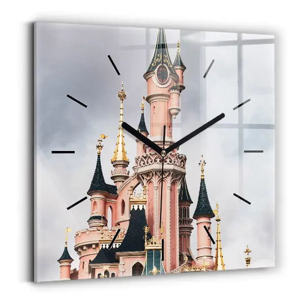 Ceas pătrat de perete din sticlă Castelul Disneyland din Paris