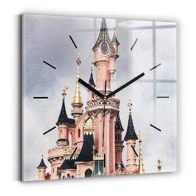 Ceas pătrat de perete din sticlă Castelul Disneyland din Paris