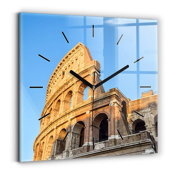 Ceas de sticlă pe perete pătrat Colosseumul din Roma