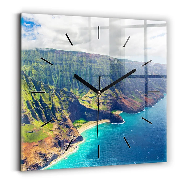 Ceas din sticlă pătrat Marea în Hawaii