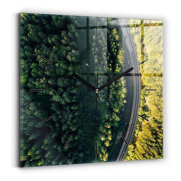 Ceas din sticlă pătrat Pădure din vedere de ochi de pasăre