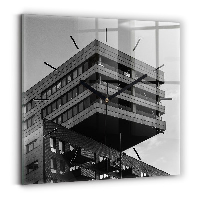 Ceas perete din sticlă pătrat Arhitectura la Amsterdam