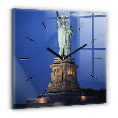 Ceas perete din sticlă pătrat Statuia Libertății New York