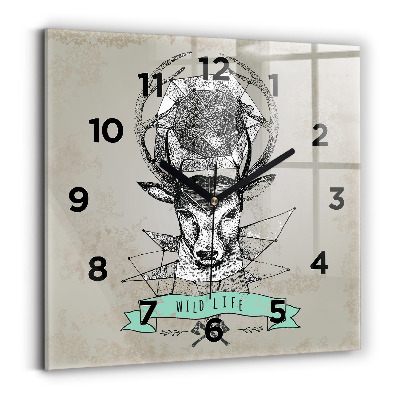Ceas din sticlă pătrat Cap de caprioara