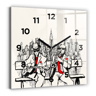 Ceas de sticlă pe perete pătrat Jazz la New York