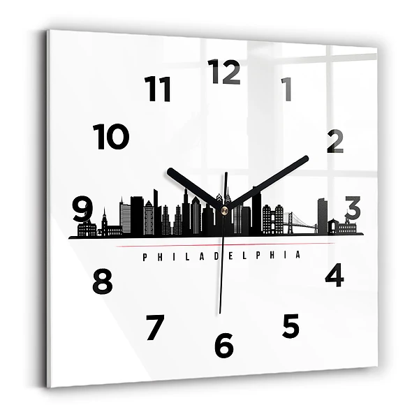 Ceas din sticlă pătrat ilustrație Philadelphia