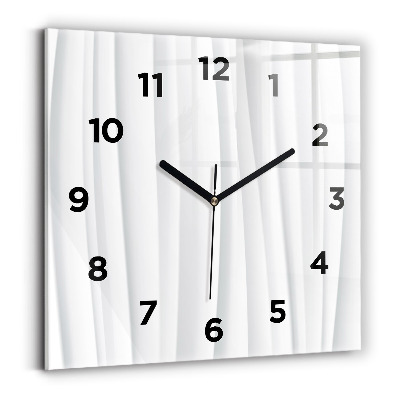 Ceas pătrat de perete din sticlă Textura valuri