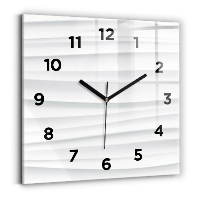 Ceas de sticlă pe perete pătrat Textura valuri