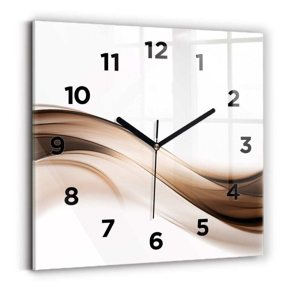 Ceas din sticlă pătrat Abstracția liniilor