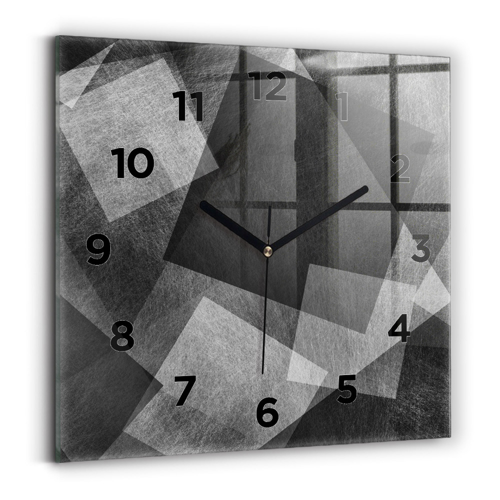 Ceas perete din sticlă pătrat Abstracția geometrică