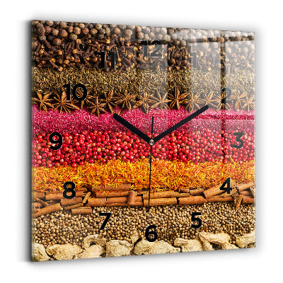Ceas din sticlă pătrat Rânduri de condimente