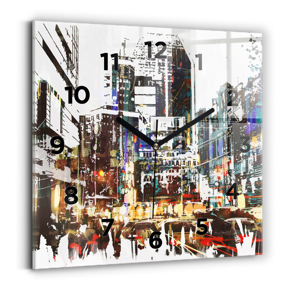 Ceas de sticlă pe perete pătrat Orașul New York